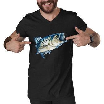 Wildlife - Striped Bass Men V-Neck Tshirt - Monsterry DE