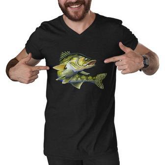 Wildlife - Walleye Tshirt Men V-Neck Tshirt - Monsterry DE