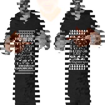 Winter Is Coming Ugly Christmas Sweater Design Graphic Design Printed Casual Daily Basic Men V-Neck Tshirt - Thegiftio