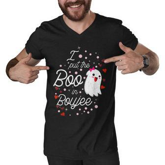 Witchy Saying Halloween Witch I Put The Boo In Boujee Men V-Neck Tshirt - Seseable