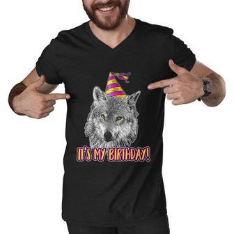 Wolf Birthday Themed Party Wolves Theme Girl Wolf Lover Men V-Neck Tshirt - Monsterry AU