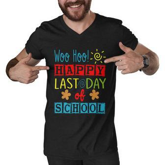 Woo Hoo Happy Last Day Of School Great Gift For Teachers Cool Gift Men V-Neck Tshirt - Monsterry DE