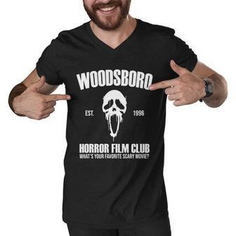 Woodsboro Horror Film Club Scary Movie Men V-Neck Tshirt - Monsterry CA
