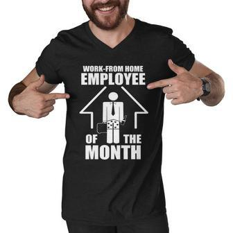 Work From Home Employee Of The Month V2 Men V-Neck Tshirt - Monsterry
