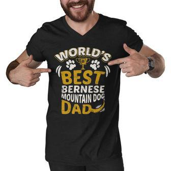 World S Best Bernese Mountain Dog Dad Graphic Men V-Neck Tshirt - Thegiftio UK