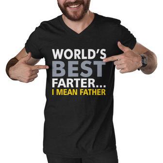 Worlds Best Farter I Mean Father V2 Men V-Neck Tshirt - Monsterry UK