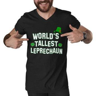 Worlds Tallest Leprechaun T-Shirt Graphic Design Printed Casual Daily Basic Men V-Neck Tshirt - Thegiftio UK
