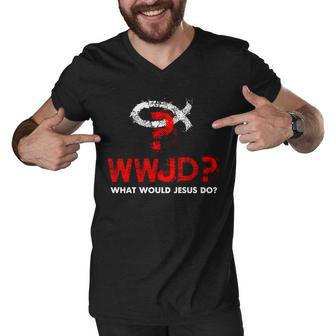 Wwjd What Would Jesus Do Men V-Neck Tshirt - Monsterry CA