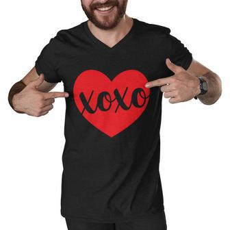 Xoxo Valentines Heart Men V-Neck Tshirt - Monsterry