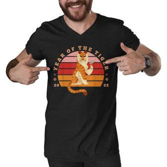 Year Of The Tiger Happy New Year 2022 Chinese Lunar New Year Men V-Neck Tshirt - Thegiftio UK
