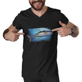 Yellowfin Tuna Swimming Men V-Neck Tshirt - Monsterry DE