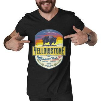 Yellowstone National Park Tshirt V2 Men V-Neck Tshirt - Monsterry UK