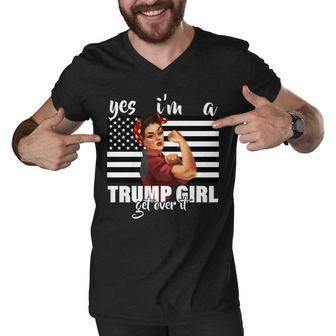 Yes Im A Trump Girl Get Over It Funny Election Men V-Neck Tshirt - Monsterry UK