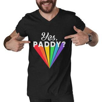 Yes Paddy Rainbow St Pattys Day Daddy Lgbt Gay Pride Month 2022 Graphic Design Printed Casual Daily Basic Men V-Neck Tshirt - Thegiftio UK