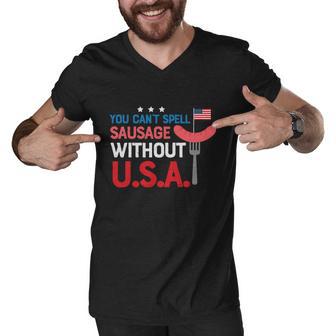 You Cant Spell Sausage Without Usa Plus Size Shirt For Men Women And Family Men V-Neck Tshirt - Monsterry DE