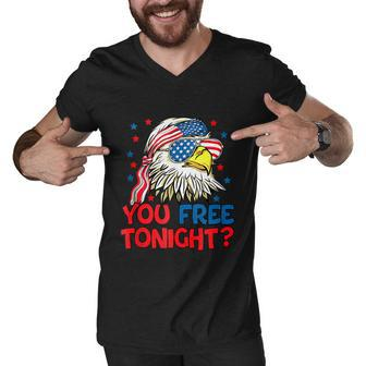 You Free Tonight Bald Eagle Mullet American Flag 4Th Of July Men V-Neck Tshirt - Monsterry