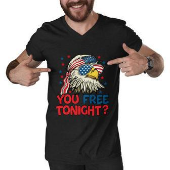 You Free Tonight Bald Eagle Mullet Usa Flag 4Th Of July Gift Men V-Neck Tshirt - Monsterry UK