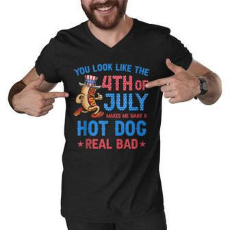 You Look Like 4Th Of July Makes Me Want A Hot Dog Real Bad V13 Men V-Neck Tshirt - Seseable