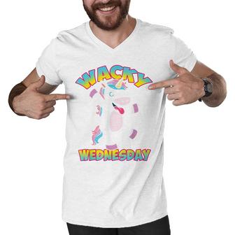 Funny Unicorn Wednesdays - Wacky Wednesday Unicorn  Men V-Neck Tshirt