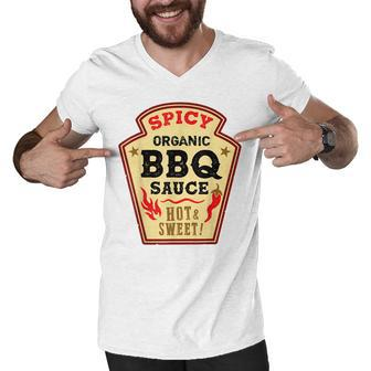 Bbq Sauce Hot Spicy Grill Ketchup Barbeque Halloween Costume V2 Men V-Neck Tshirt - Thegiftio UK