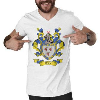 Doyle Coat Of Arms | Doyle Surname Family Crest Men V-Neck Tshirt - Thegiftio UK