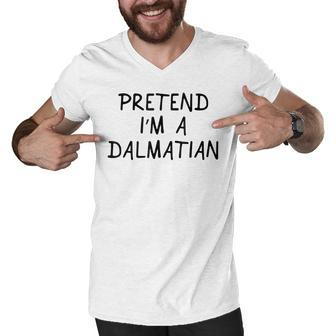 Halloween Dalmatian Funny Costume Men Women Adult Dalmation Men V-Neck Tshirt - Thegiftio UK