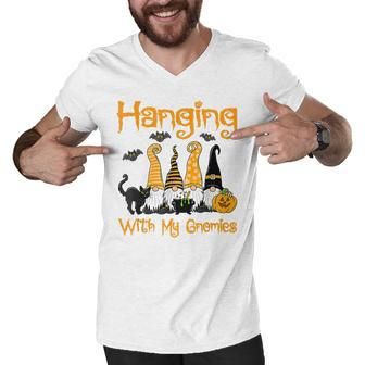 Hanging With My Gnomies Funny Gnome Halloween Men V-Neck Tshirt - Thegiftio UK