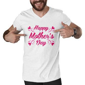 Happy Mothers Day Hearts Gift Men V-Neck Tshirt - Monsterry