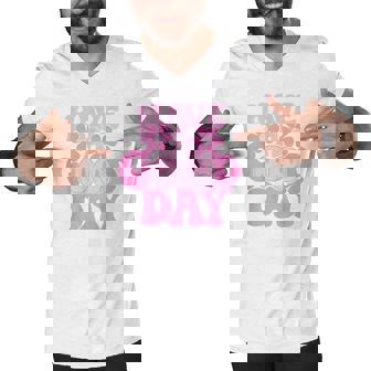 Have A Good Day Retro Smile Face Happy Face Preppy Aesthetic Men V-Neck Tshirt - Thegiftio