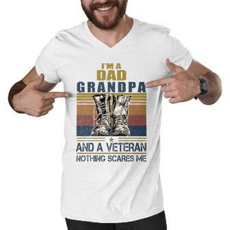 I Am A Dad Grandpa Veteran V2 Men V-Neck Tshirt - Monsterry CA