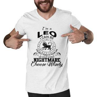 Leo Zodiac Sign Funny Horoscope Lion Birthday Party Costume Men V-Neck Tshirt - Seseable