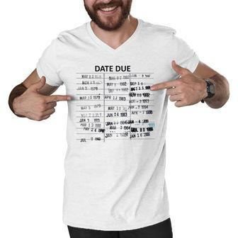 Library Due Date - Librarian Date Due Men V-Neck Tshirt - Thegiftio UK