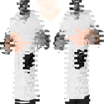 Ohio Map Oh Home Shape United States Vintage Grunge Men V-Neck Tshirt - Thegiftio