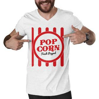 Old Fashion Popcorn Costume Halloween Trick Or Treat Men V-Neck Tshirt - Seseable