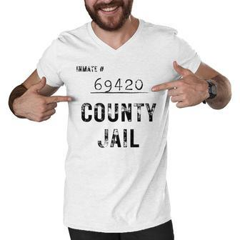 Orange County Jail Halloween | Easy Prisoner 069420 Costume Men V-Neck Tshirt - Thegiftio UK