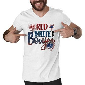 Red White And Boujee 4Th Of July Fourth Of July Vintage Men V-Neck Tshirt - Seseable