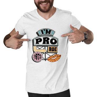 Reproductive Rights Pro Roe Pro Choice Mind Your Own Uterus Retro Men V-Neck Tshirt | Mazezy