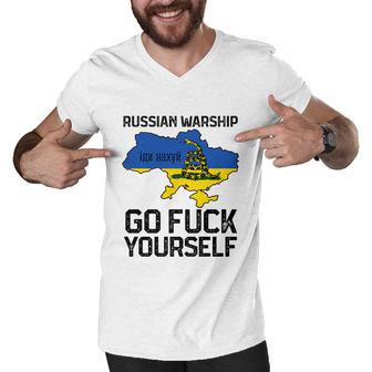 Russian Warship Go F Yourself Russian Warship Go Fuck Yourself Tshirt Men V-Neck Tshirt - Monsterry