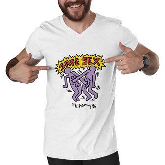 Safe Sex Harry 86 Funny Gays Gay With Lgbt Men V-Neck Tshirt - Monsterry DE