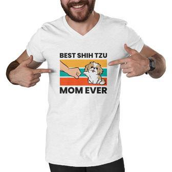 Shih Tzu Mama Best Shih Tzu Mom Ever Men V-Neck Tshirt - Monsterry CA