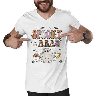 Spooky Aba Therapy Behavior Analyst Future Bcba Halloween Men V-Neck Tshirt - Thegiftio UK