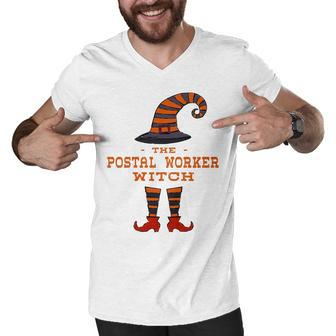 The Postal Worker Witch Mailman Halloween Postman Scary Sweatshirt Men V-Neck Tshirt - Thegiftio UK