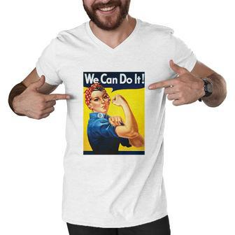 We Can Do It Rosie The Riveter Feminist Men V-Neck Tshirt - Monsterry