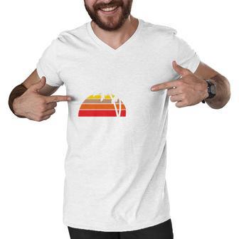 Ocean Pacific 80S Retro Sunset Men V-Neck Tshirt - Monsterry AU