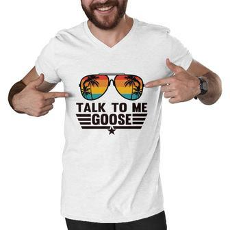 Talk To Me Goose Men V-Neck Tshirt - Monsterry