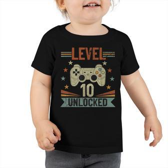 10 Year Old Gifts Level 10 Unlockd 10Th Birthday Video Games Toddler Tshirt - Thegiftio UK