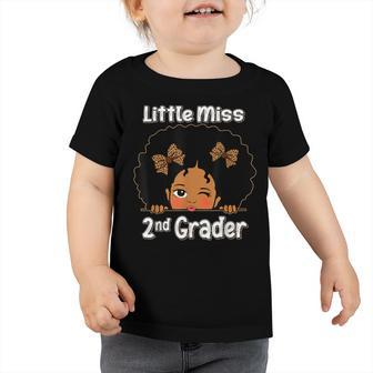 2Nd Grade Back To School Black Little Miss Girls Kid Leopard Toddler Tshirt - Seseable