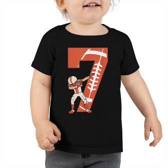 7 Years Old Boy Football Player 7Th Football Birthday Kids Toddler Tshirt - Seseable