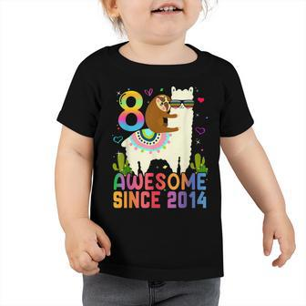 8 Year Old Awesome Since 2014 8Th Birthday Gifts Ns Girls Toddler Tshirt - Thegiftio UK
