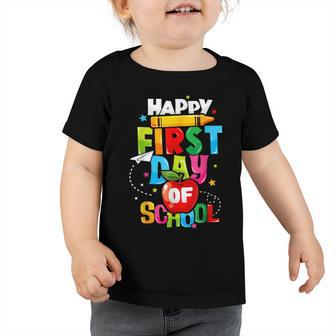 Back To School Teachers Kids Child Happy First Day Of School Toddler Tshirt - Seseable